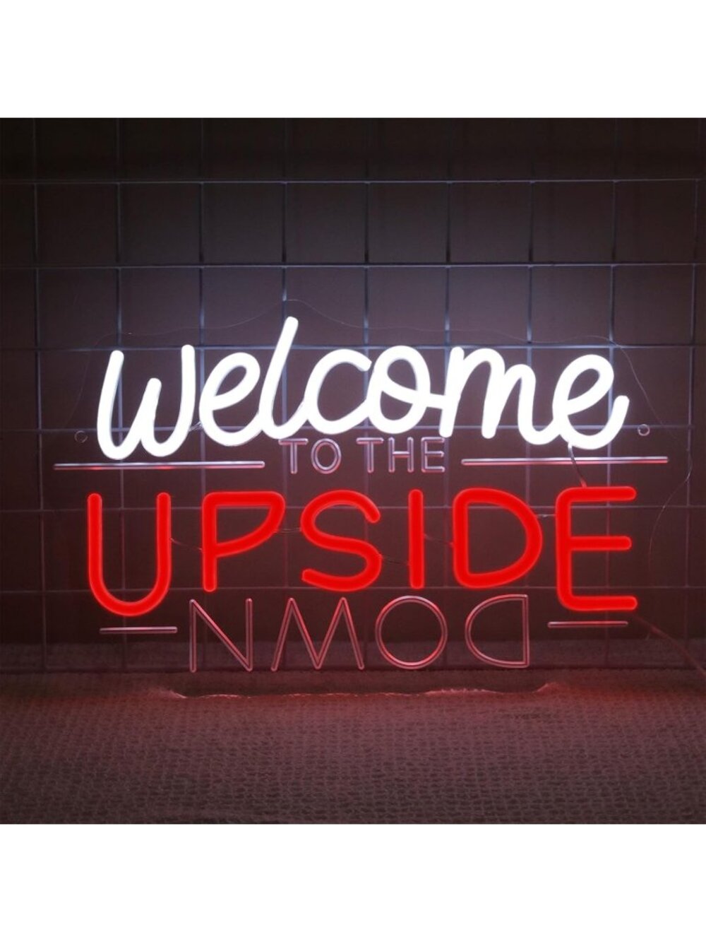 Welcome To The Upside Down Neon Sign Acrylic Halloween Spooky Haunted Room Theme